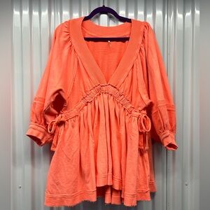Free People Feeling Cute Sweatshirt Tunic Dress Cotton Guava Juice XS